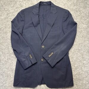 Suitsupply Sport Coat Mens 38 Navy Glen Check Wool Havana Unlined iTravel Blazer